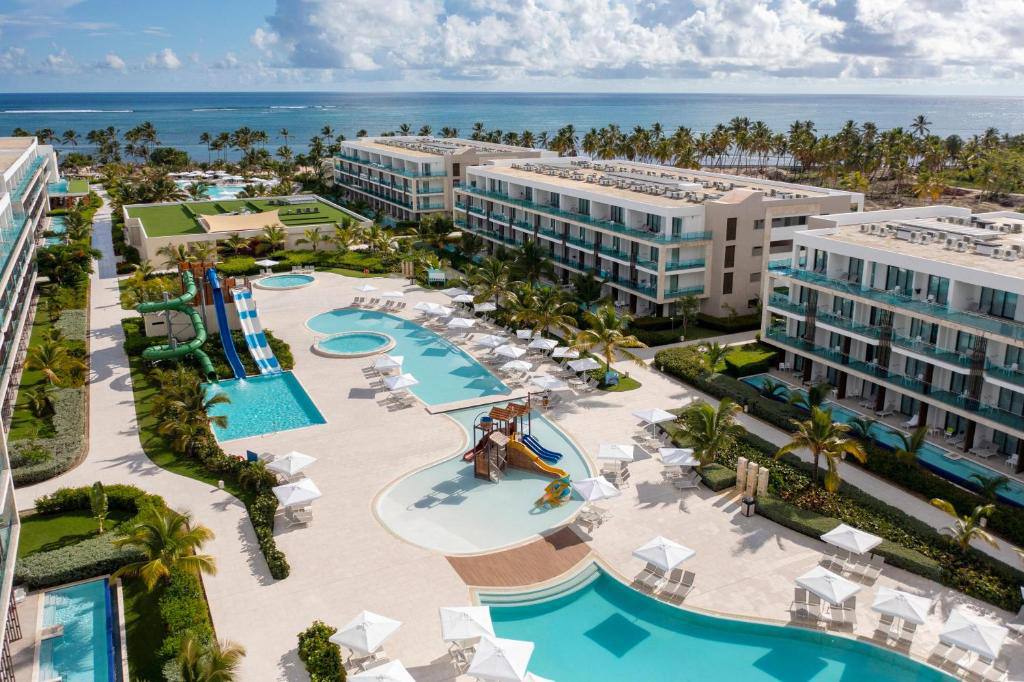 Resort aerial with pools and slides